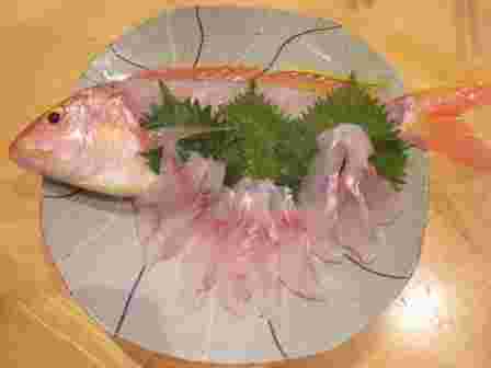 イトヨリダイの刺し身