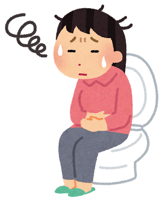 お腹を壊してしまった人のイラスト