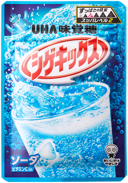 UHA味覚糖シゲキックスソーダ味のパッケージの写真