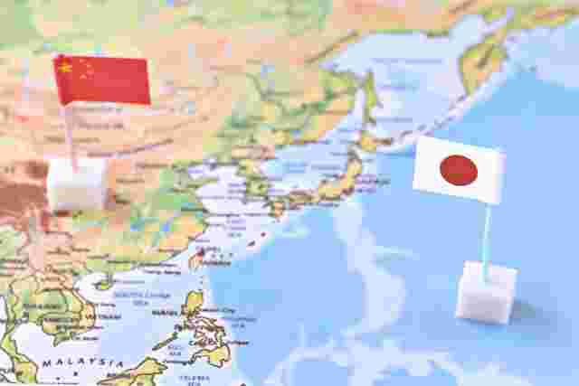 中国と日本を表している様子