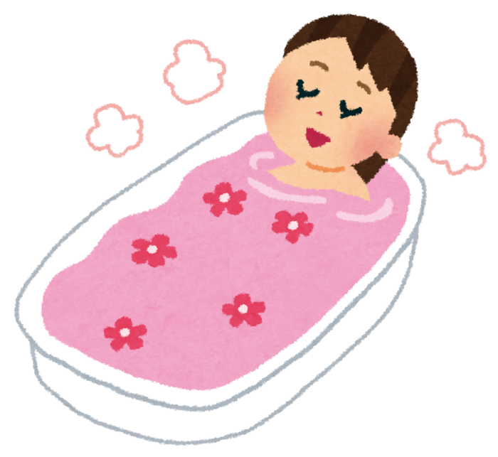 お風呂に浸かるイラスト