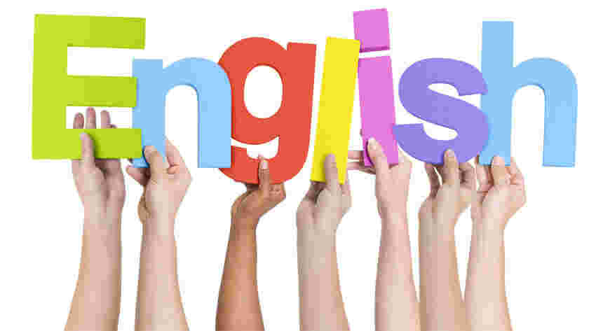 Englishという文字を持つ手