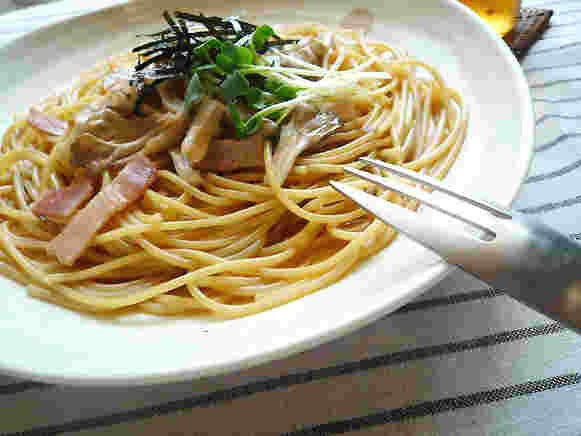 舞茸とベーコンの和風パスタ
