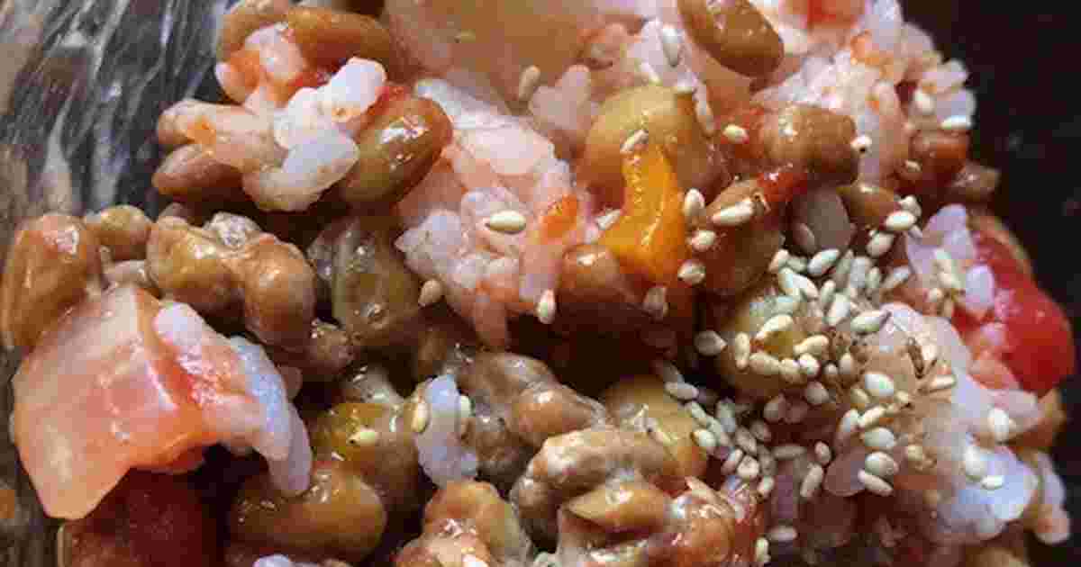 納豆とひよこ豆のトマトリゾット風