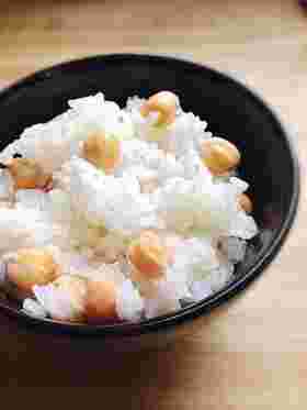 シンプルなひよこ豆の豆ご飯