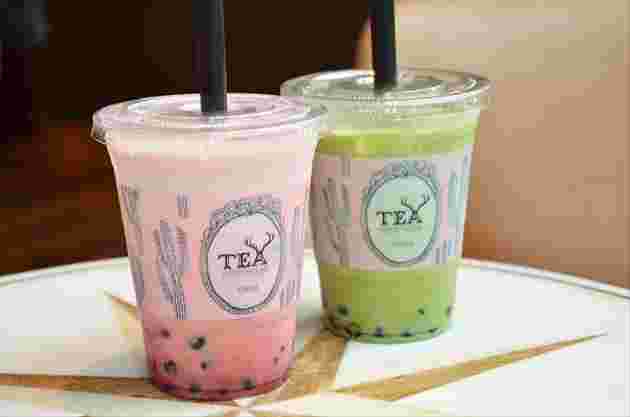 アルフレッドピンクドリンクと抹茶ラテ
