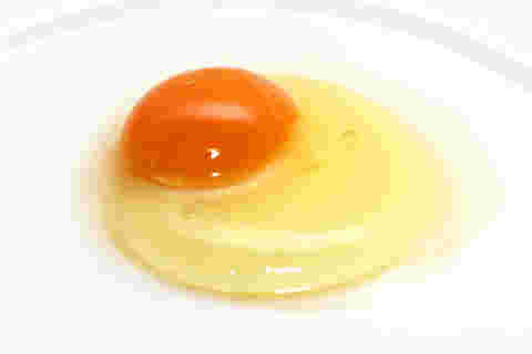九州さくら卵を皿に割った画像