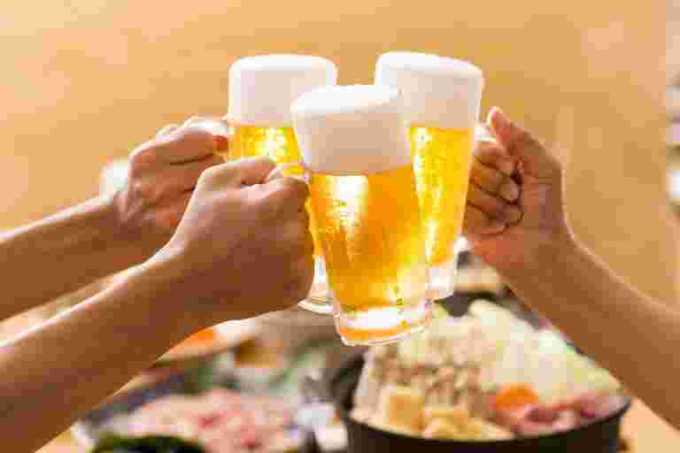 ビールで乾杯