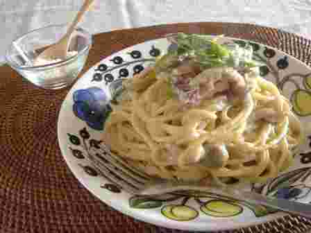 豆乳クリームパスタ。