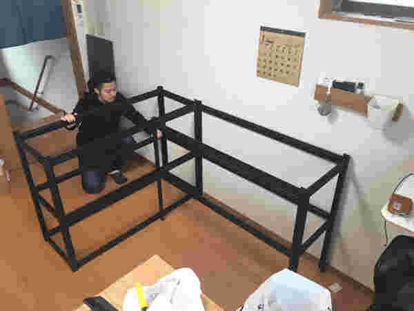 ウォーレンスチールラックをL型に配置