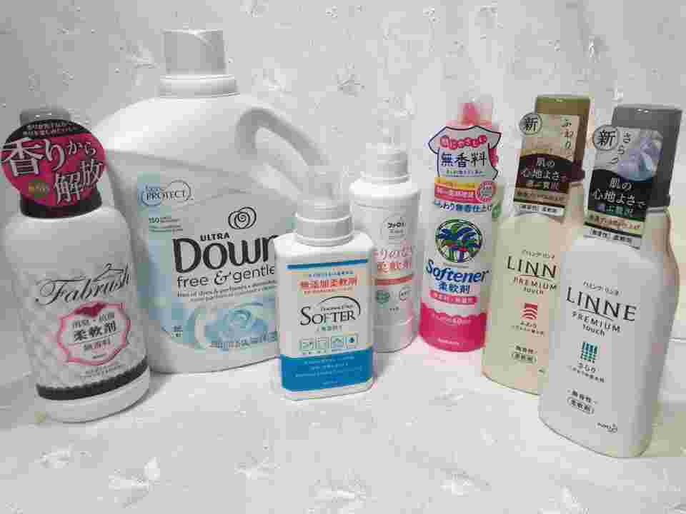 無香料の柔軟剤が並んでいる