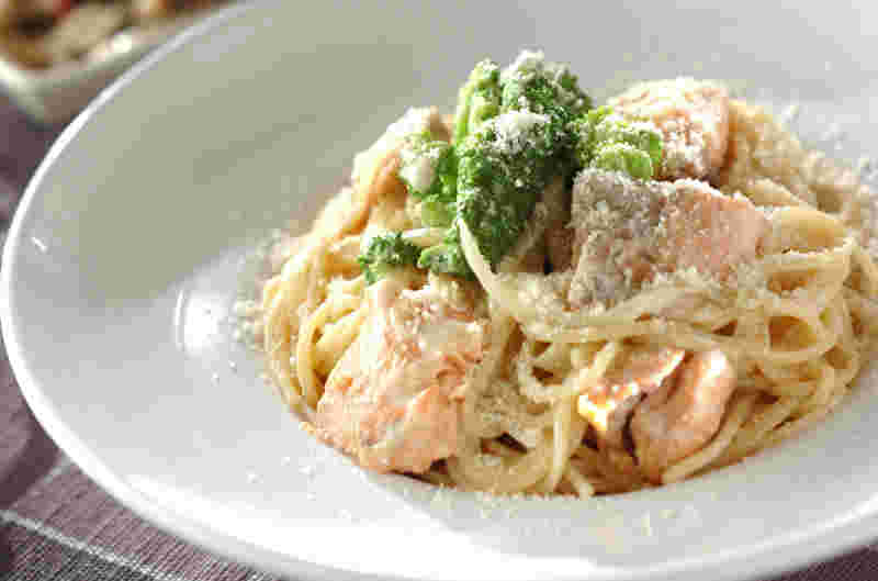 サーモンのクリームパスタ
