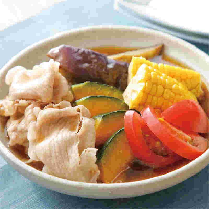 豚肉と夏野菜のひんやり鉢