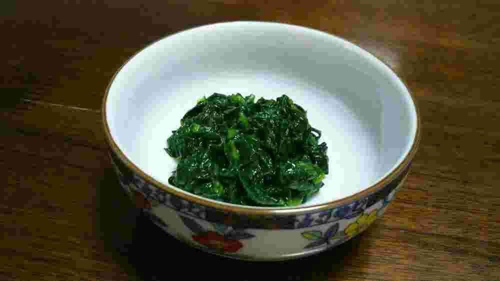 ほうれん草の鯛味噌和え