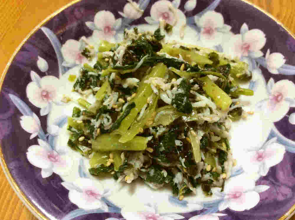 小松菜とシラスのチョレギサラダ風