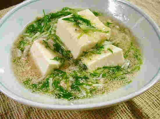 豆腐とたらこと水菜のあんかけ