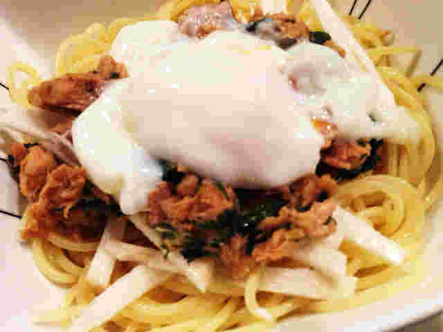長芋サクサクツナパスタのレシピ