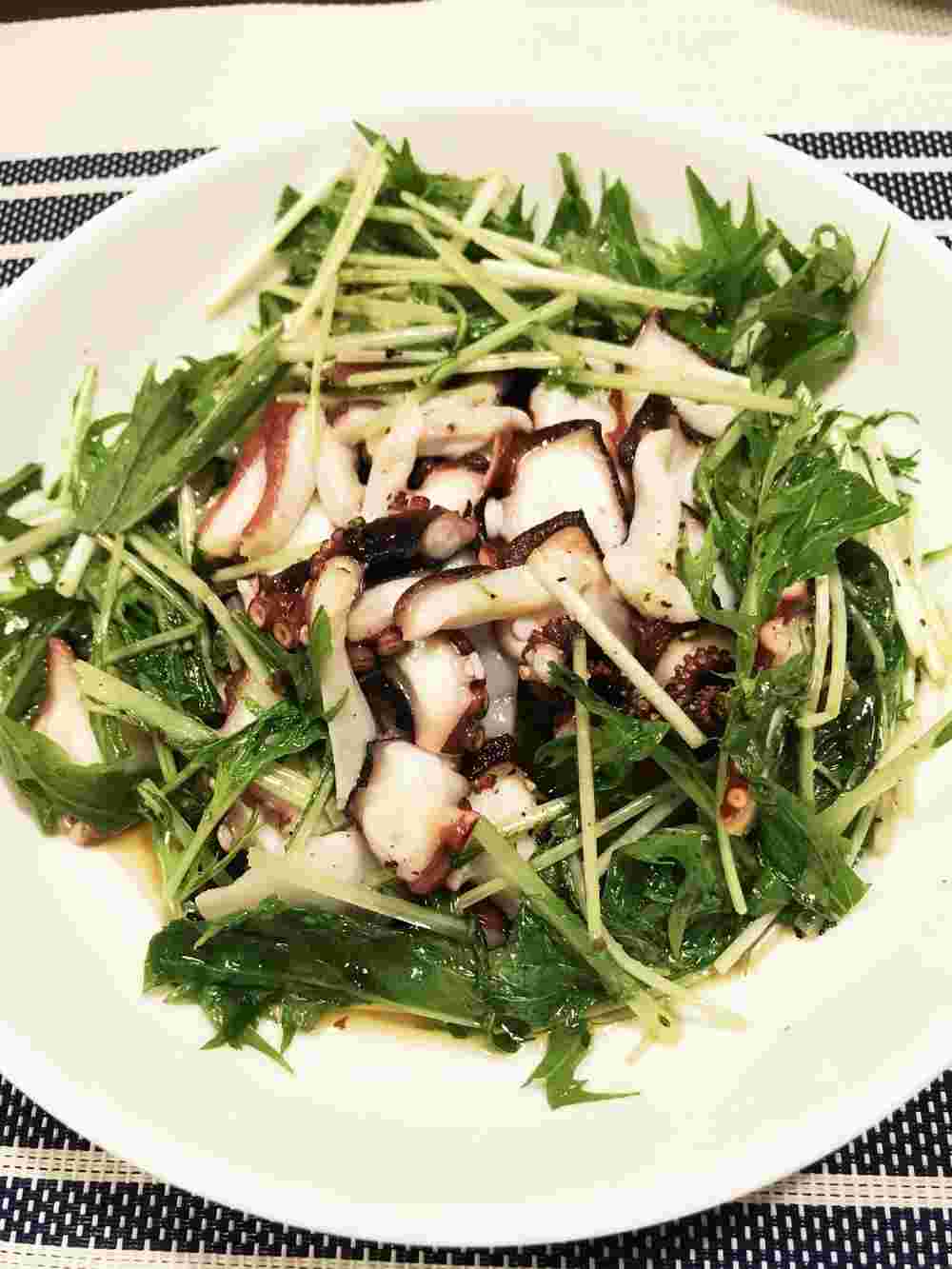 タコと水菜の和風カルパッチョ