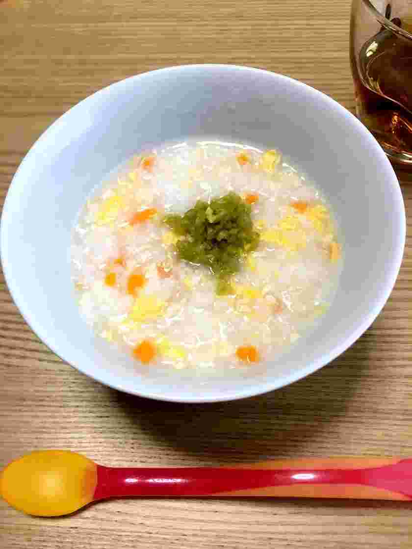 離乳食中期からのスナップエンドウ入りとり雑炊
