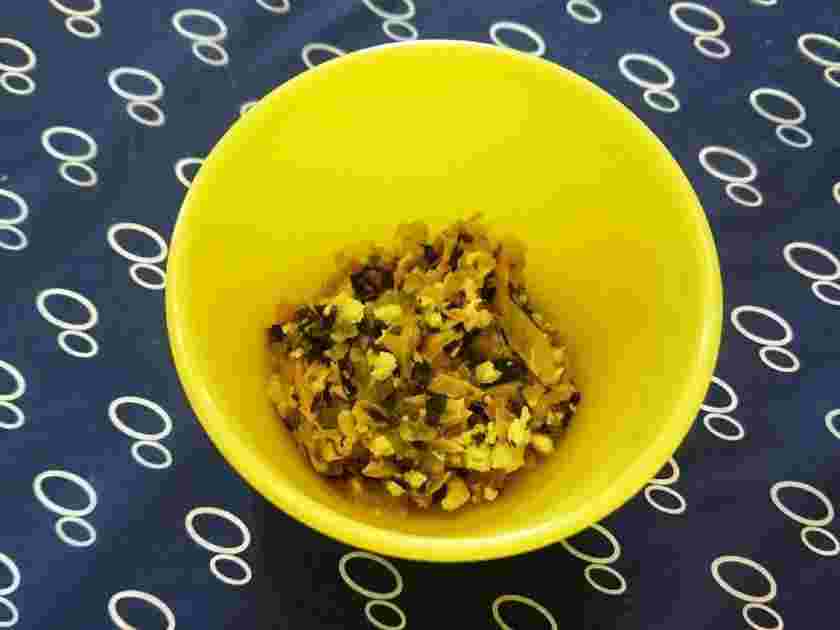 離乳食中期から食べられるかつおと油揚げの煮物