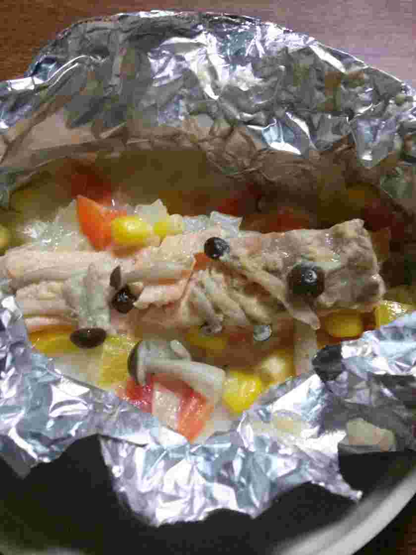 しらすを使った離乳食の鮭のミルクホイル焼き