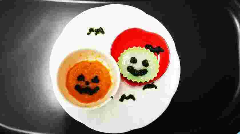 離乳食初期から与えられるハロウィン仕様のデコプレート