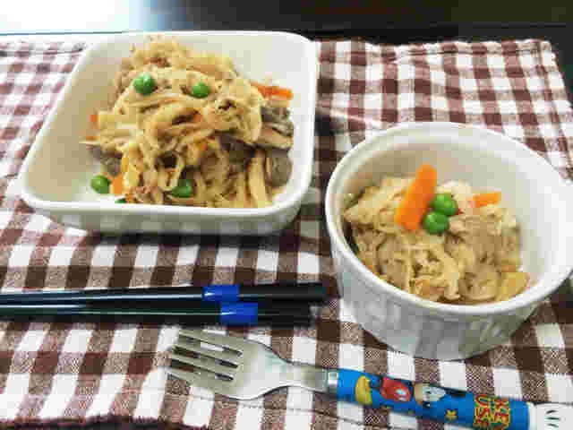 こんにゃくを使った離乳食の切り干し大根