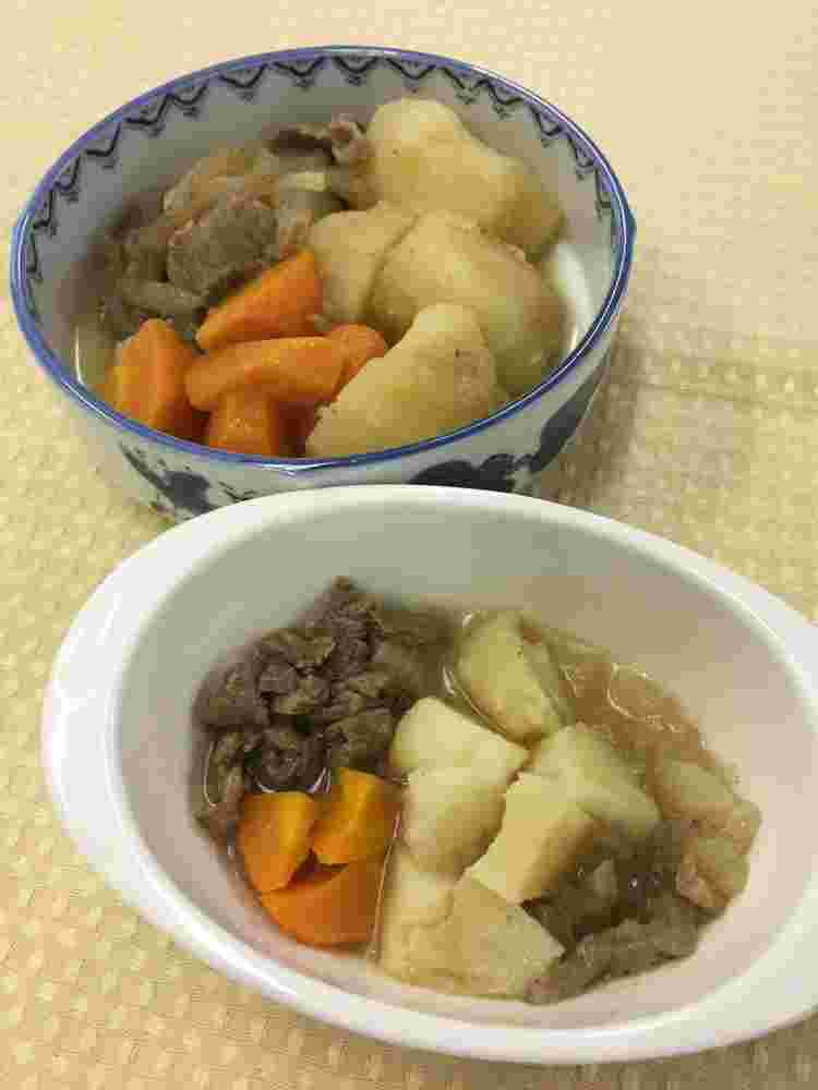 こんにゃくを使った離乳食の肉じゃが
