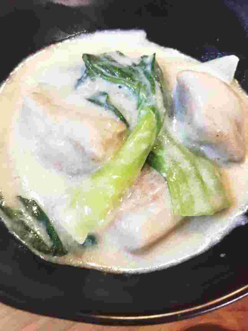 鶏肉とチンゲン菜のクリーム煮