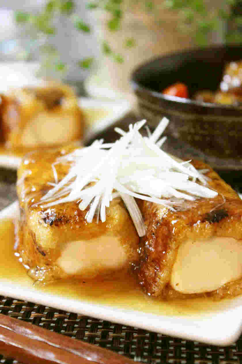 豆腐の揚げ巻き甘酢あんかけ