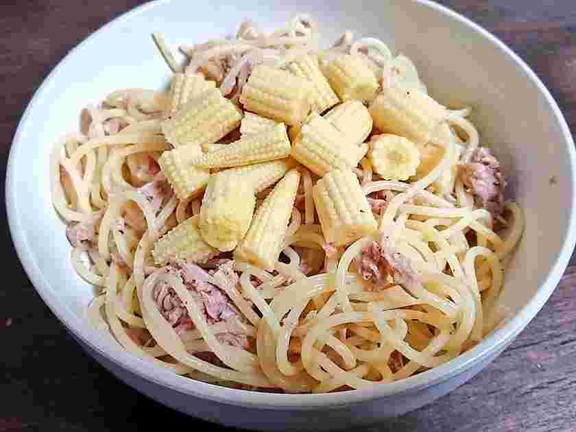 ツナとヤングコーンの冷製パスタ