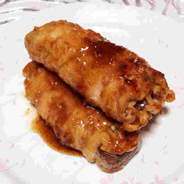 こんにゃくとえのきの豚肉巻き