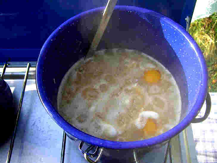 前日の残りスープで作る雑炊