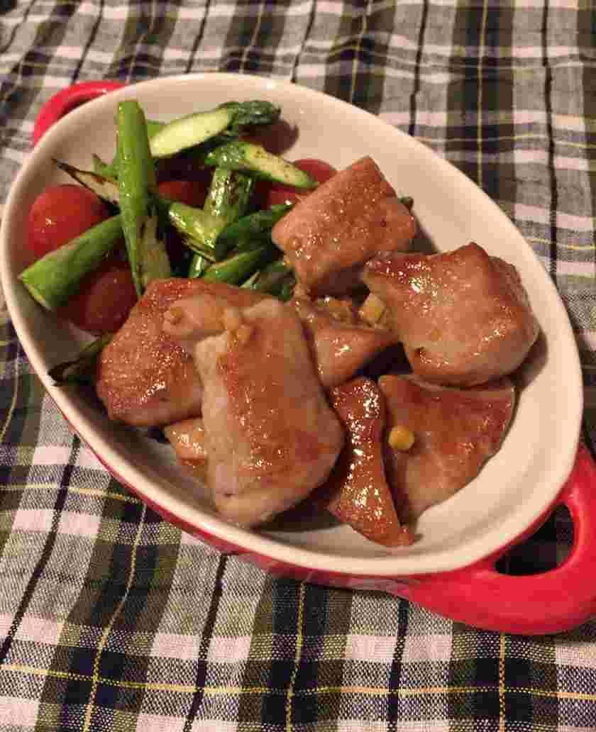お肉やわらかの素を使った豚肉のガリバタステーキ