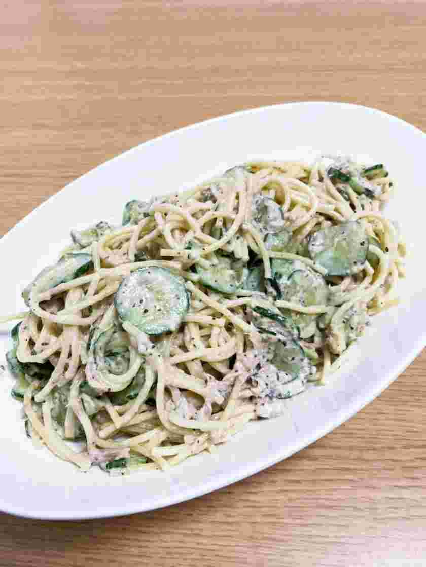バジル香るツナときゅうりのスパサラ