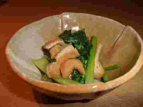 かぶの葉っぱと油揚げの煮物