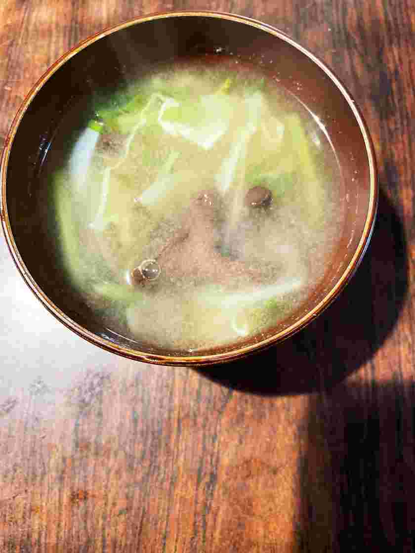 アミタケと根菜の味噌汁
