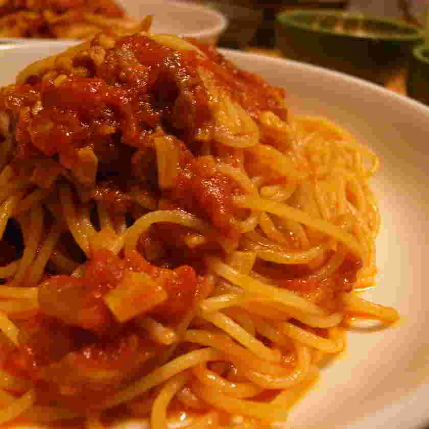 ホールトマトを使ったトマトパスタ