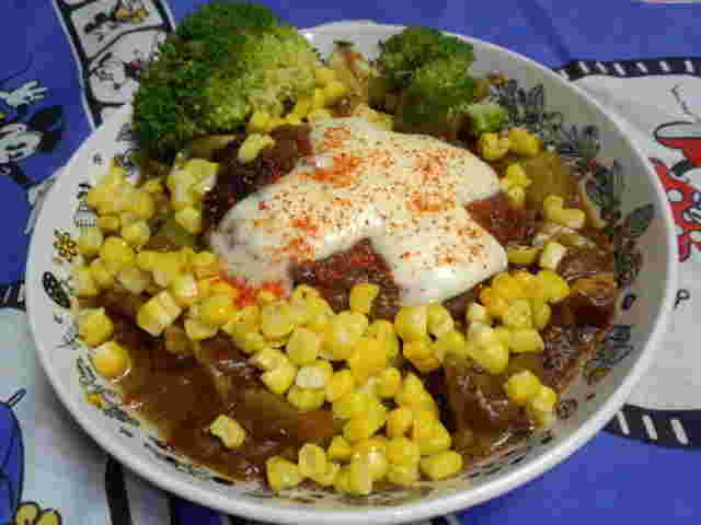 チーズハンバーグ麻婆カレー