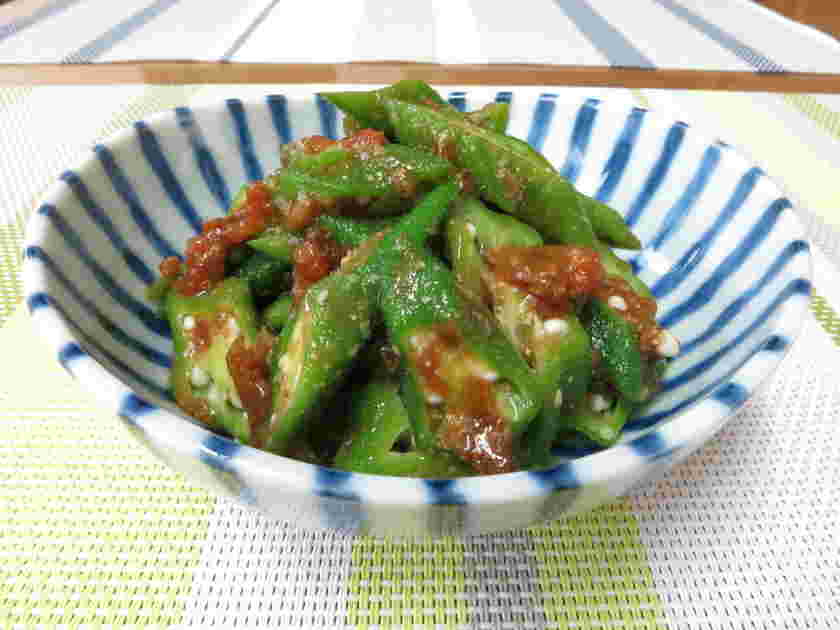 さっぱりまろやかオクラの梅肉ソース和え