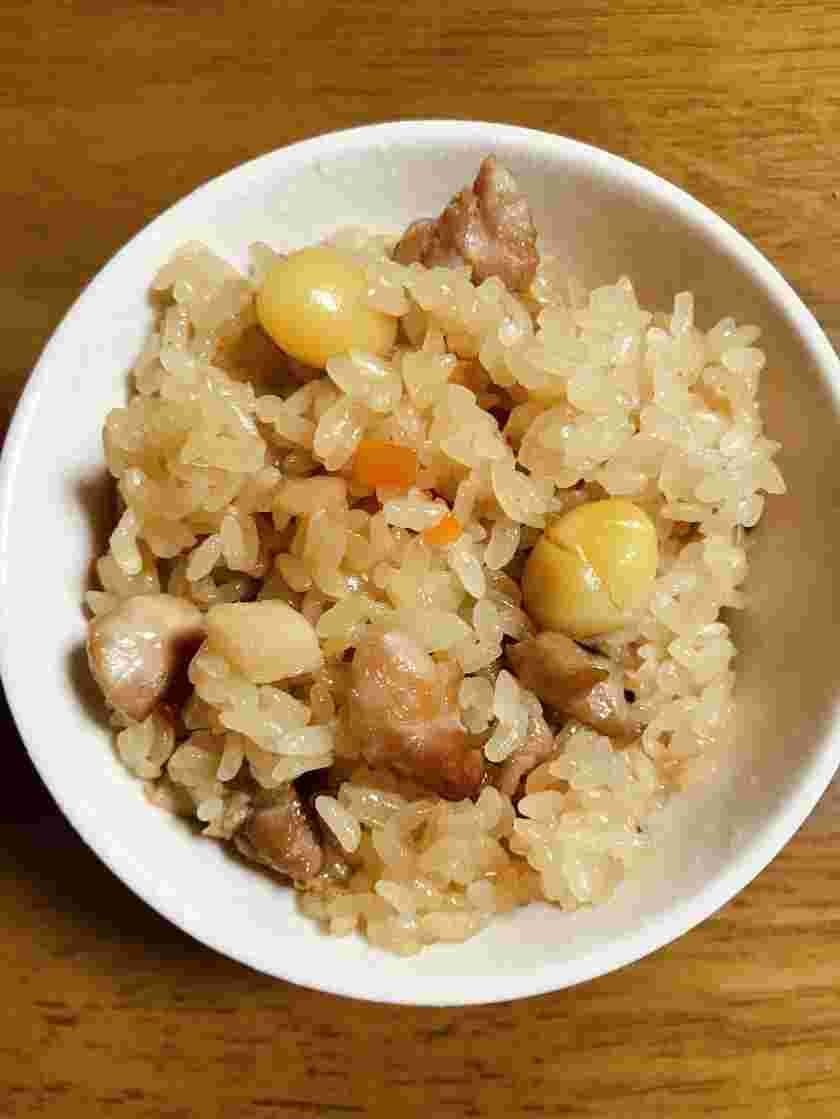 圧力鍋を使った蒸し中華おこわ