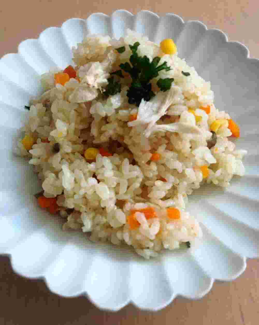 圧力鍋で作るバター風味のチキンライス