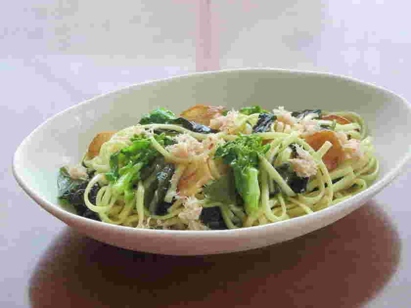 ワタリガニと菜の花の春パスタ