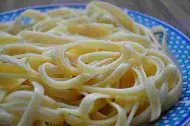 皿に乗ったうどん