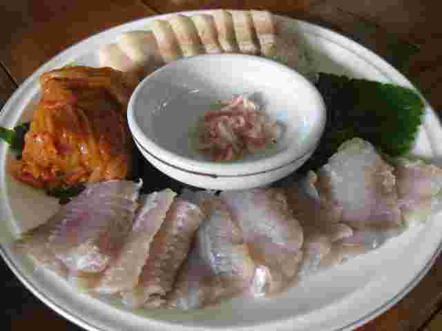珍しい食べ物のホンオフェ