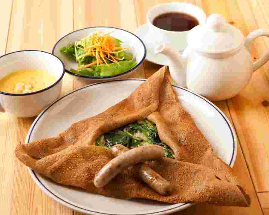 ほうれん草とポテトクリームのガレット