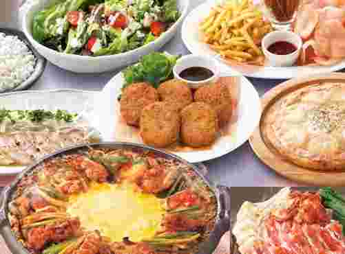 食べ放題コース料理の一例