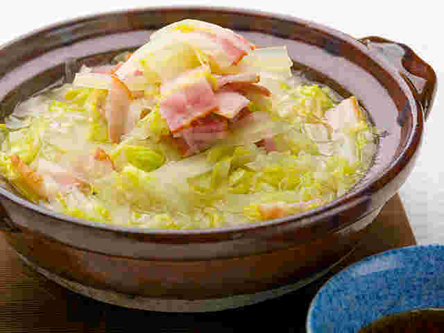 白菜とベーコンの重ね鍋