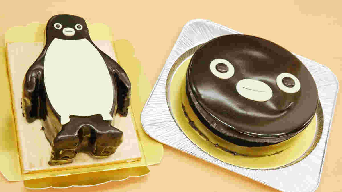 スイカのペンギンシーズンケーキとチョコレートケーキ