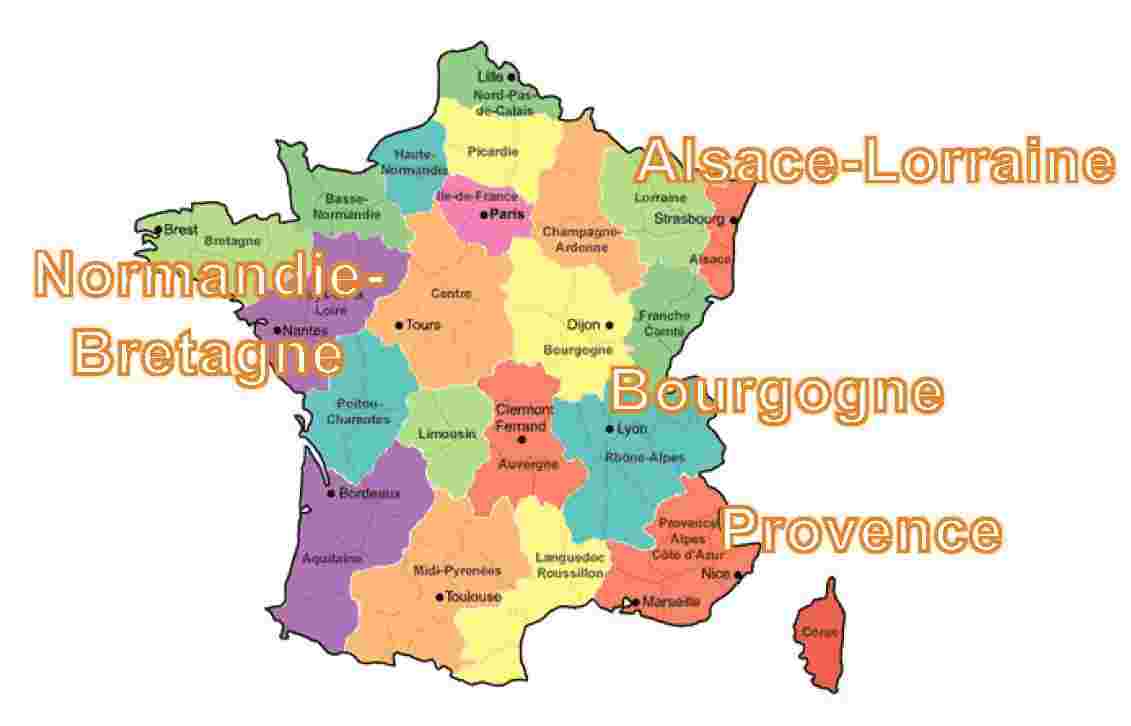 フランスの地図